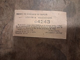 Décimo, papeletas, Lotería Nacional 1942