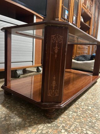 Mesa de centro madera y cristal
