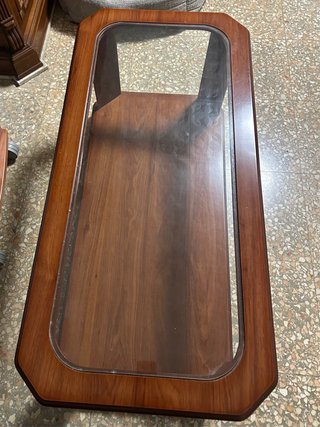 Mesa de centro madera y cristal