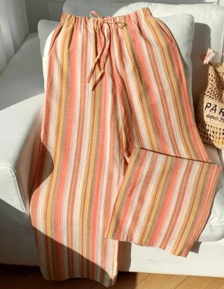 Pantalones anchos de rayas