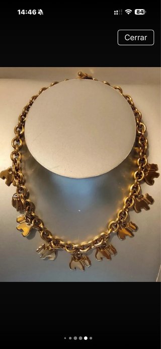 Collar Agatha elefantes baño oro
