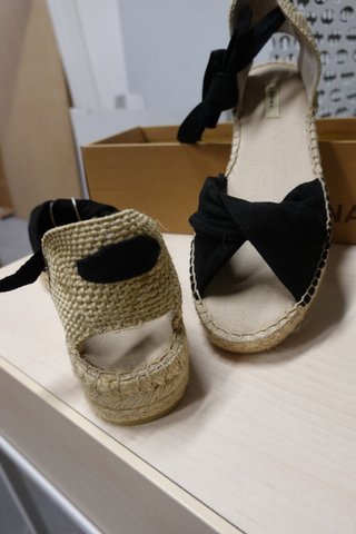 Alpargatas Corina Negras Talla 39 Nuevas