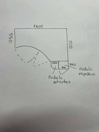 Armario esquinero curvo haya