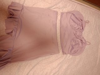 Vestido de fiesta rosa y morado