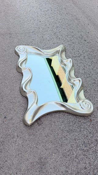 Espejo Plata Diseño Ondulado