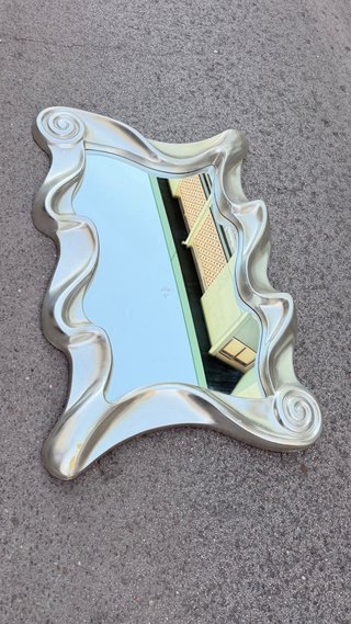 Espejo Plata Diseño Ondulado