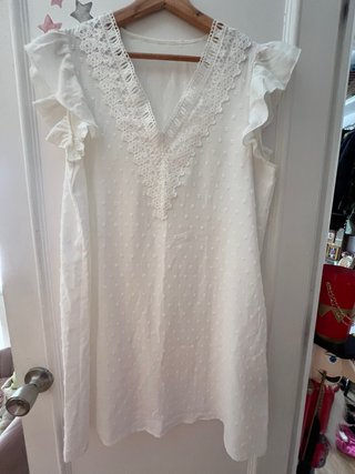 Vestido blanco con encaje talla L
