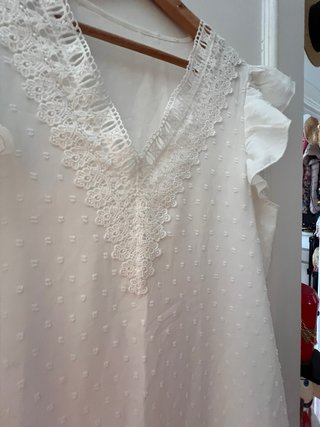 Vestido blanco con encaje talla L