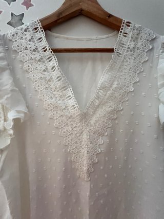 Vestido blanco con encaje talla L