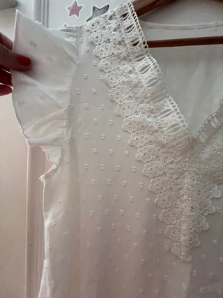 Vestido blanco con encaje talla L