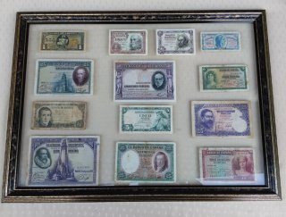 Cuadro Billetes Pesetas Principios Siglo XX