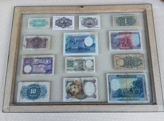 Cuadro Billetes Pesetas Principios Siglo XX