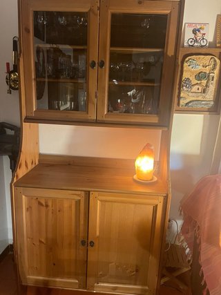 Bufet comedor madera y cristal