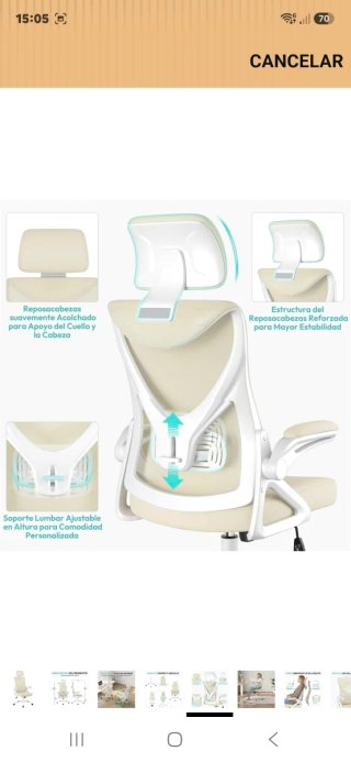 Silla de oficina blanca seminueva