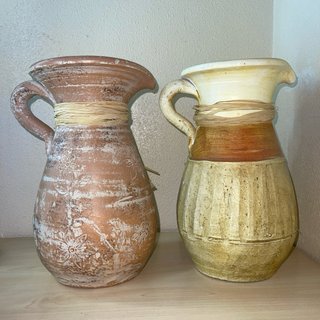 2 Vasi Decorativi Terracotta e Giuta