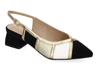 Zapatos de mujer multicolor y negro dorado