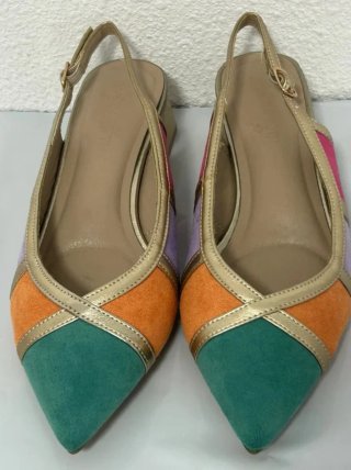 Zapatos de mujer multicolor y negro dorado