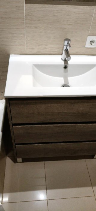Conjunto muebles de baño, lavabo y espejo