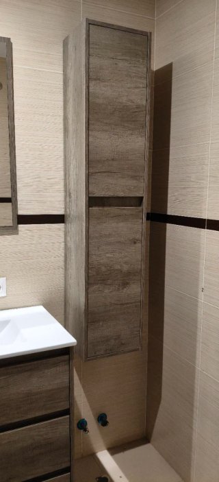Conjunto muebles de baño, lavabo y espejo