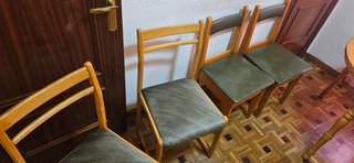 Regalo Juego de 6 Sillas de Comedor Madera y Tela