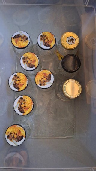 Barattoli di miele da 1 kg con coperchio decorato