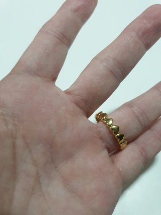 Anello Cuori in Argento S925 con Placcatura Oro