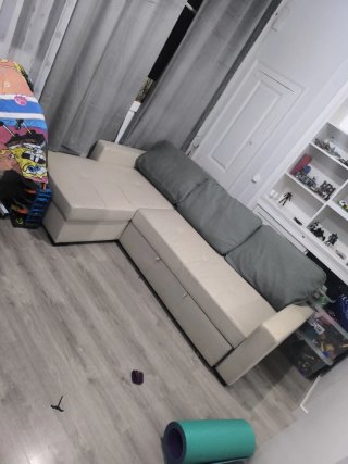 Sofá Cama Ikea Beige/Gris