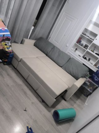 Sofá Cama Ikea Beige/Gris