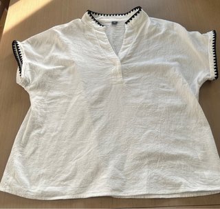 Blusa blanca manga corta XL