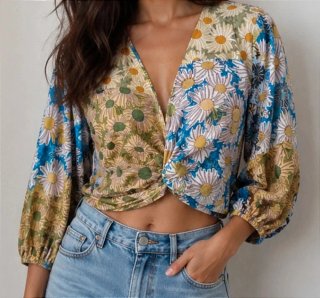 Blusa estampada floral talla única