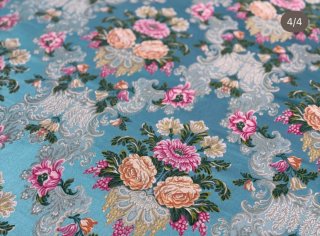 Tela fallera azul y rosa