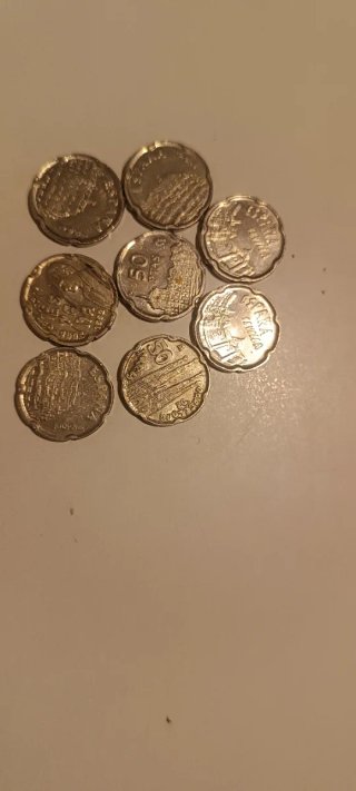 8 Monedas 50 Pesetas Juan Carlos