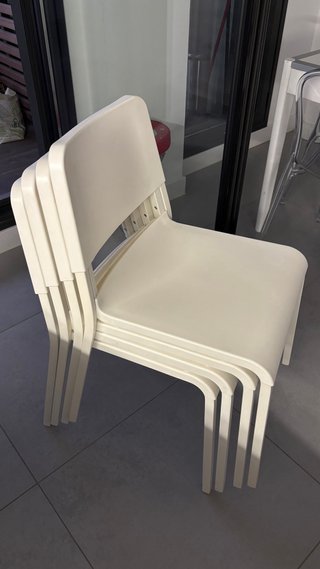 Juego de 4 sillas de cocina beige