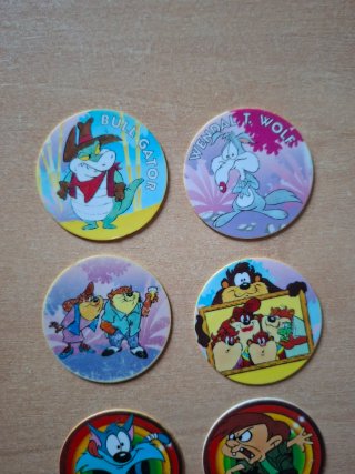 Colección de 6 Tazos Taz Mania y Tiny Toon