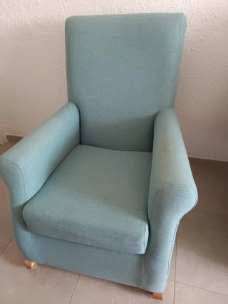 Sillón Mercedora Tela Azul