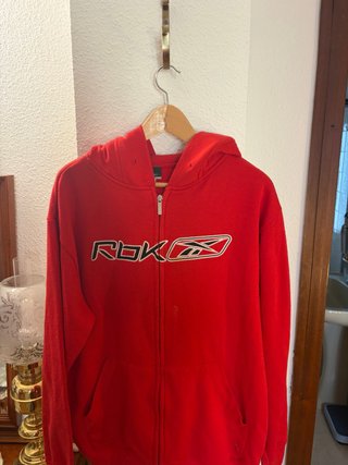 Felpa rossa con zip vintage Reebok