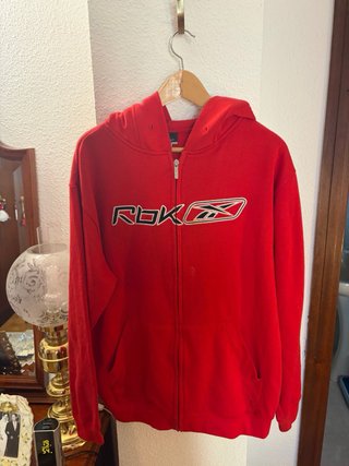 Felpa rossa con zip vintage Reebok