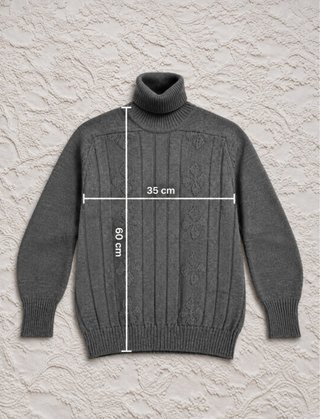 Maglione collo alto vintage grigio