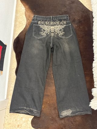 Pantalones vaqueros anchos con bordado