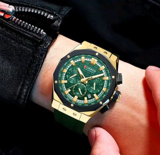 Reloj CURREN Hombre Oro y Verde