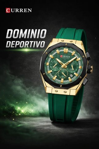 Reloj CURREN Hombre Oro y Verde