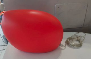 Lampada design ceramica rossa