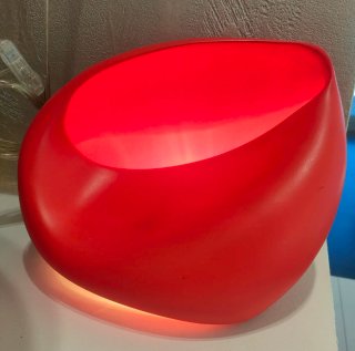 Lampada design ceramica rossa