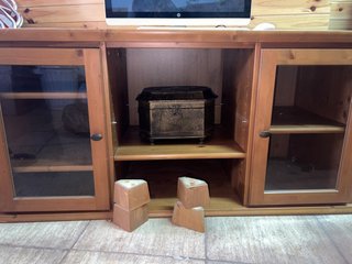 Mueble TV madera y cristal