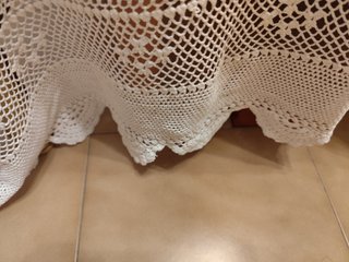 Copriletto uncinetto vintage bianco