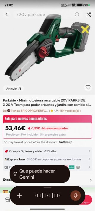 Motosega Parkside 20V