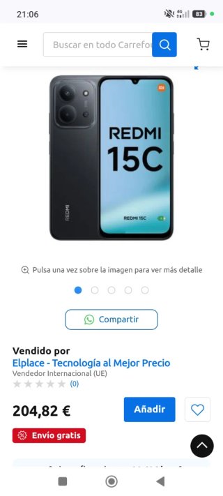 Xiaomi Redmi 15c 256GB 8GB RAM Negro NUEVO