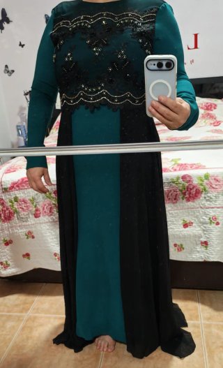 Vestido Moda Tutku verde y negro