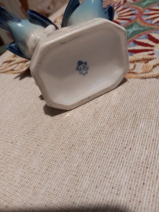 Coppia Uccelli Volkstedter Porcellana