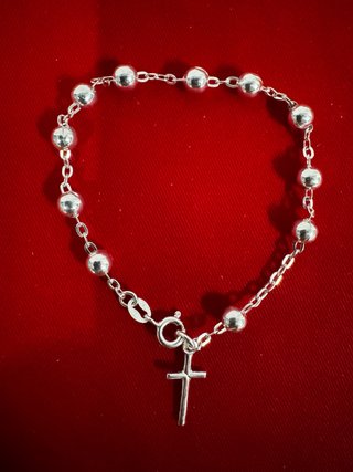 Pulsera Rosario Plata 925 Cruz